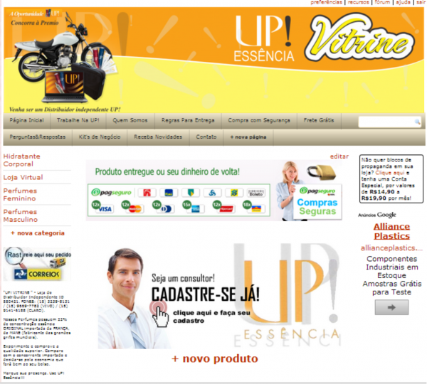 Loja Virtual Up! Essência